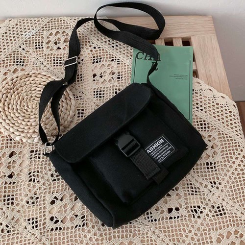 Women Cute Solid Color Shopping Bag Messenger Bag Canvas Shoulder Bag - Picture 7 of 12