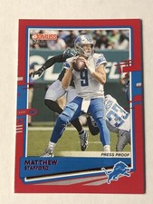 2020 Donruss Football Matthew Stafford Photo Variation Red Press Proof #96 Lions