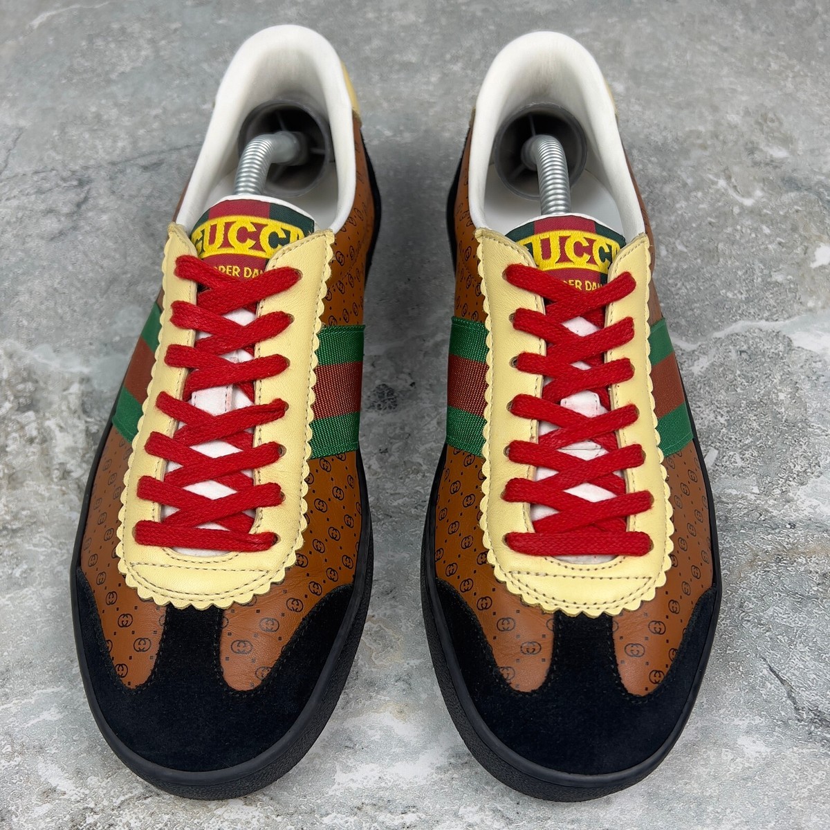 Gucci x Dapper Dan Adidas Web G74 GG Monogram Sneakers Brown 8.5