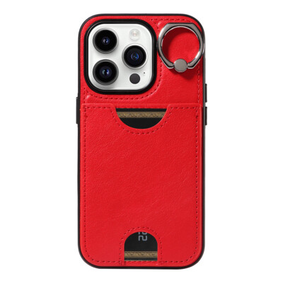 For iPhone 15 Pro Max 14 13 12 11 XS XR Leather Kickstand Card Slot Phone Case