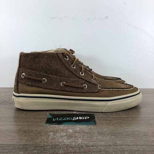 Leather Wool Brown Boat Shoes Mens 
