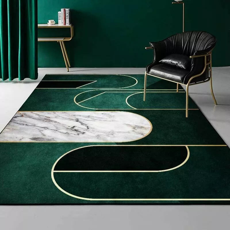 White and green sale rugs