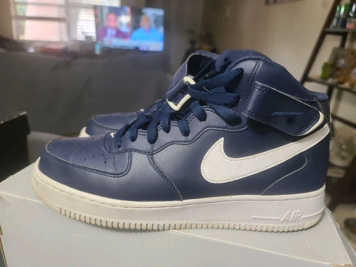 verhoging temperatuur Net zo Size 9.5 - Nike Air Force 1 Mid &#039;07 Midnight Navy Blue 2016 | eBay