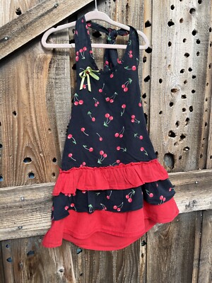 Peros Black And Red Cherry Girls Halter Dress Size 4-5 | eBay