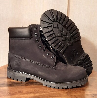 NEW Timberland Men's 10073 6-Inch Premium Black Nubuck Waterproof