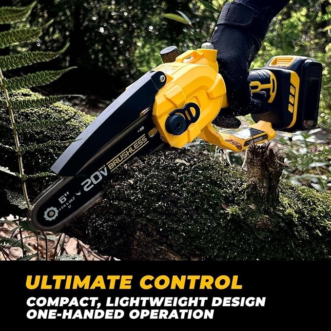Mini Chainsaw 6 Inch Cordless, Portable Electric Chain Saw S