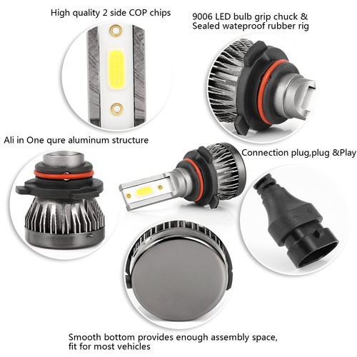 4 Bulbs 6000K For Honda Civic 2006-2011 LED Headlight Kit Combo High Low Beam - Foto 4 di 13