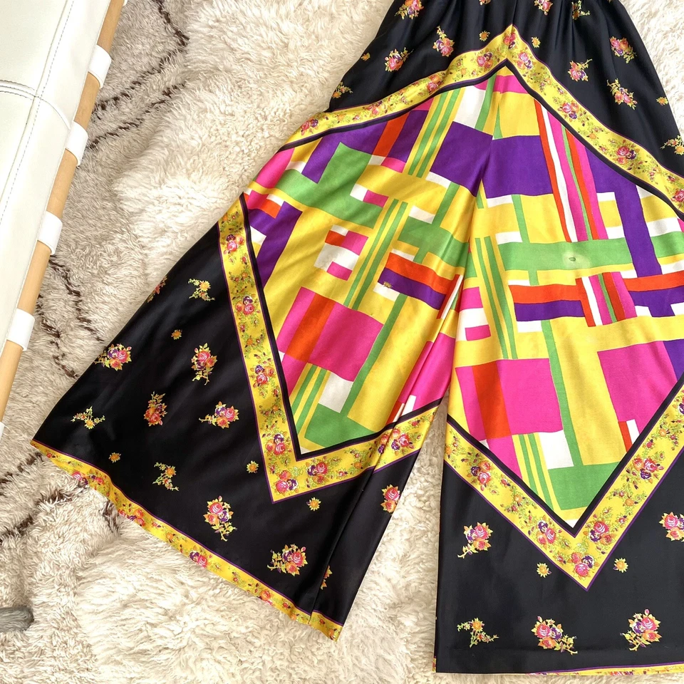 READ Vintage 60s 70s PROJECT Jumpsuit Psychedelic Day Glo Wide Leg Small S NEON - Image 2 of 4