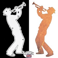 Cool Jazz Trumpet Musician Metal Cutting Die, Music, Player, Card Making, B2