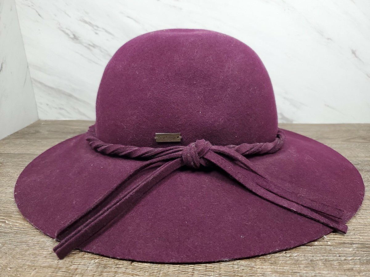 Betmar New York Wool Purple Hat With Bow Betmar 100% Wool Rust Hat Feather Woman main image 3