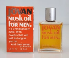 Vintage JOVAN MUSK OIL For Men Aftershave Cologne 1/2 FL OZ Old Stock 1974, NEW