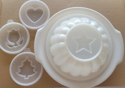Tupperware VINTAGE Jel-N-Serve Mold - 4 Seasonal inserts & Serving Tray