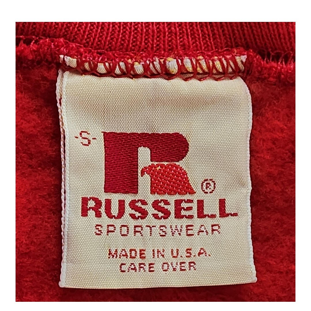 Vintage 70s Russell Athletic USA Red V Stitch Crewneck Sweatshirt Size Small NWT