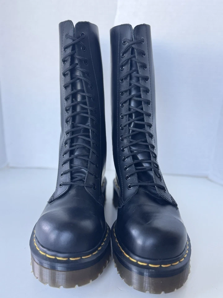 Винтажные боевые ботинки 90-х Dr Martens 14 со стальным носком на платформе Англия *недостатки - Изображение 3 из 4