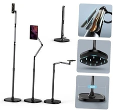 ° Magnetic Phone Tablet Floor Stand, Aluminum Alloy Phone Holder Stand for 