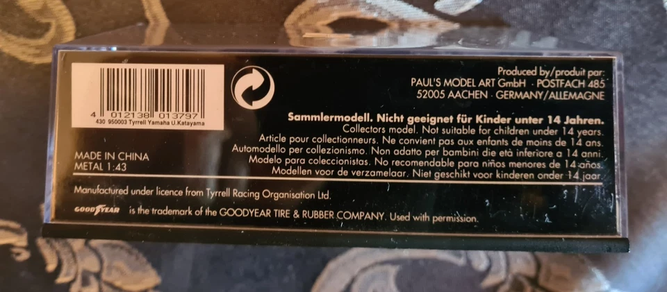 F1 Tyrrell Yamaha 023, U.Katayama, Minichamps 1:43 - Bild 4 von 4
