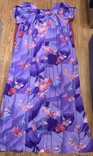 Vintage Hilo Hattie Hawaiian Dress Multicolor Floral Maxi Long Muumuu Size XL