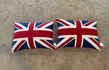 Two British Union Jack pillows / cushons, 24” x 18”