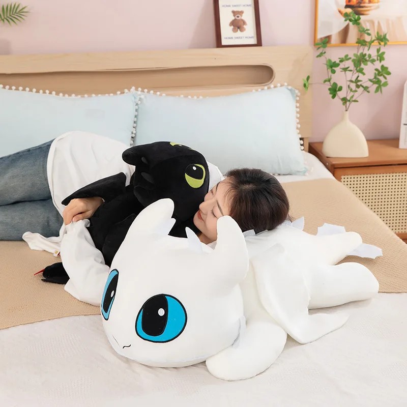 Peluche Drago Trainer Regalo Bambini Giocattolo Furia Buia e Bianca (55-120) foto 4