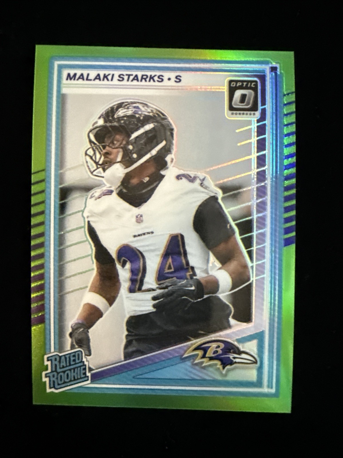 2025 Panini Donruss Optic Rated Rookie Malaki Starks #256 Neon Green Prizm /199