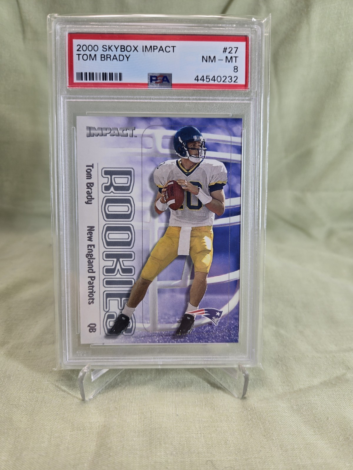 2000 Skybox Impact Tom Brady #27 (RC) PSA 8 Free Shipping Rookie Card