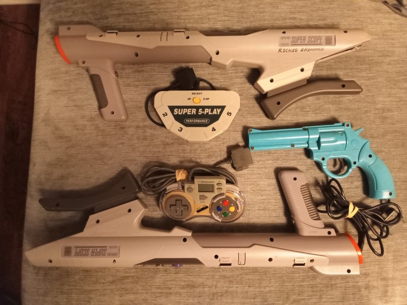 SNES Accessories Super Scope Light Gun Controller VictorMaxx Headset Parts Read!