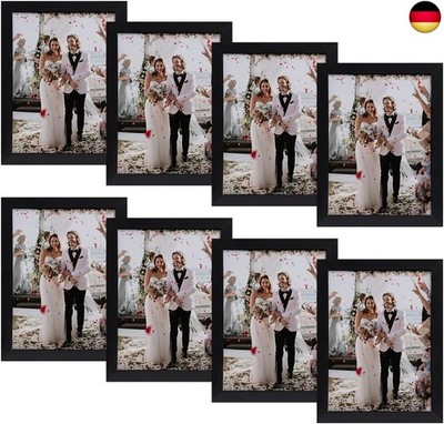 Anhow 8er Bilderrahmen 10x15 cm, PVC 4x6 Zoll Fotorahmen Collage Set Horizontal