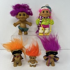 Russ Troll Dolls Figures Born to Ski Mask Cape Pink Orange Hair 2"  5 Granny core