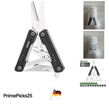 Multitool 10 in 1 Edelstahl Taschenmesser Zange Schere Camping Zubehör