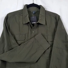 NWT TacVasen Vented Shirt Mens M Long Sleeve Button Olive Green Fishing Hiking