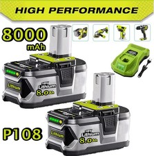 For RYOBI P108 18 Volt Cordless Drill Power Tool 8000mah Lithium Battery/Charger