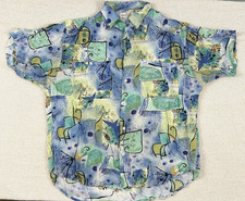Vtg 80s GUESS Georges Marciano Shirt Mens M Abstract Picaso Button Up Oversized