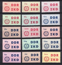 DDR Dienstmarken ZKD MiNr. 1-15 Volkspolizei, 15 Werte, Satz postfrisch (D3021