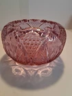 Vintage Pink Pressed Carnival Glass Bowl