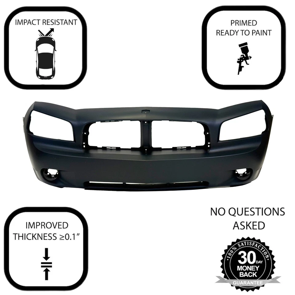 Capa de para-choque dianteiro para 2006-2010 Dodge Charger SE SXT preparada 4806179AE - Imagem 3 de 4
