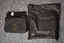 Versace Parfums Womens Black & Gold Medusa Logo Print Crossbody Bag Handbag