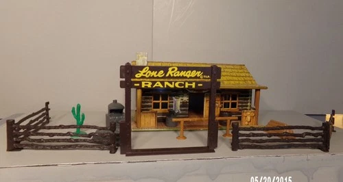 Marx Lone Ranger Ranch Playset Cabin Gate Fence Accessories Lot Original