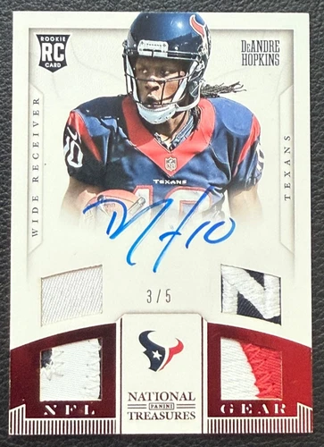2013 National Treasures DeAndre Hopkins Rc Quad Prime Patch Auto Ruby 3/5