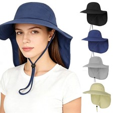 Sun Hats with Neck Flap UPF 50 UV Protection Wide Brim Hat for Men Women Hiking