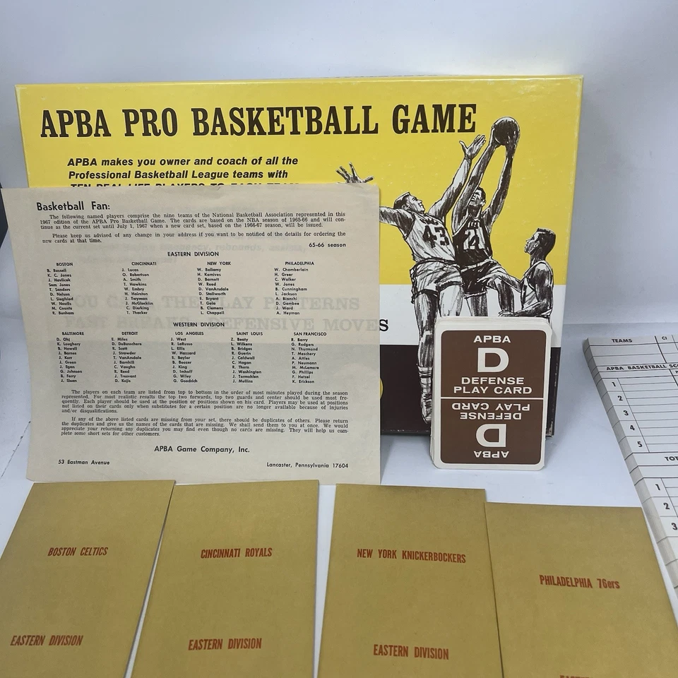 APBA NBA Pro Basketball Board Game 1965-66 NBA Player Real Stats Wilt Jerry West - Image 3 of 4