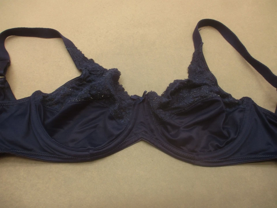 Sujetador 36C Lilyette para mujer azul de encaje sin forro con aros cierre trasero Demi 9F Foto 2 de 4