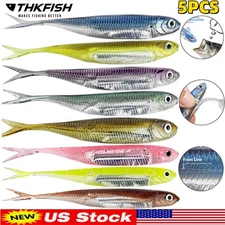 5PC 3.94in Soft Swimbait Fishing Lures Realistic Minnow Drop Shot Lure for Trout