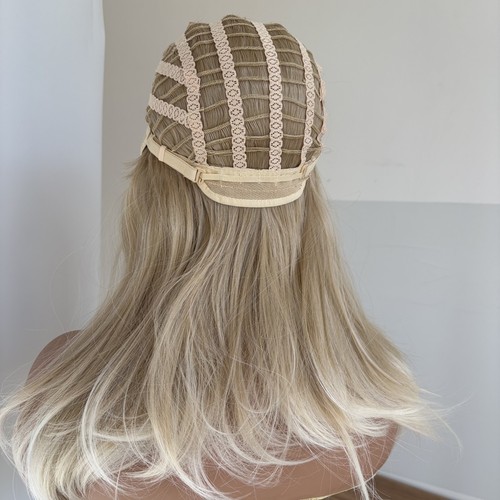 Heat Resistant Hair Mixed blonde Cosplay Wigs With Bangs Straight - Picture 6 of 8