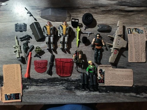 GI Joe Vintage lot, some figures, body parts, vehicle parts, file cards