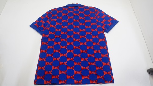 Waac Golf Print Polo Mens Size 3 Blue/Red Regular 1028C 01238399 New - Bild 3 von 5