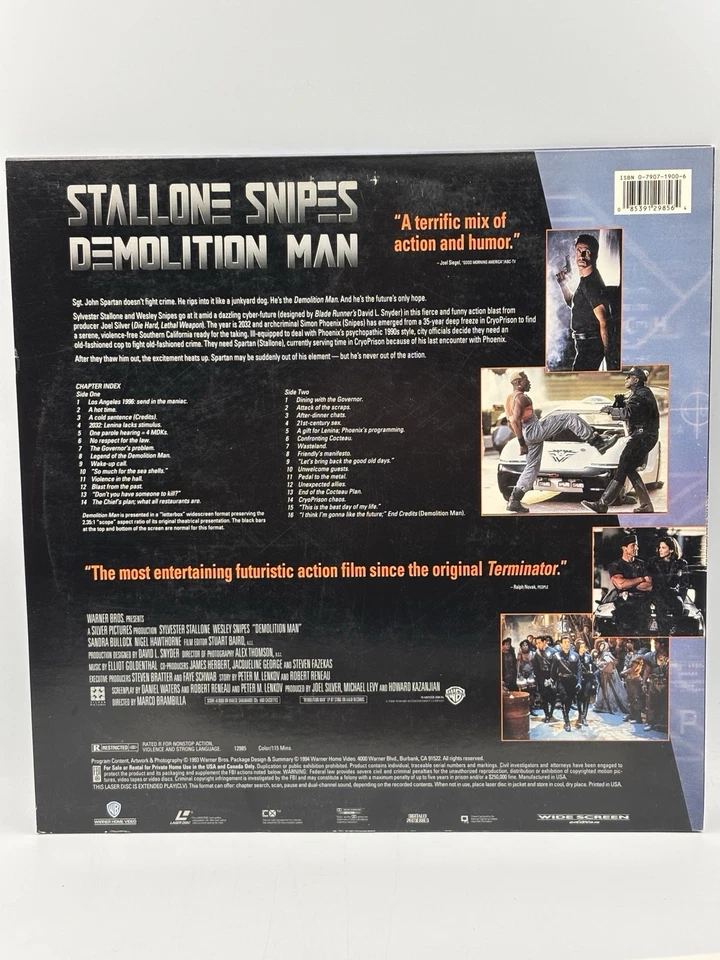 Sylvester Stallone Laserdisc Ld Lot of 2 Cliffhanger/Demolition Man Widescreen Foto 3 de 4