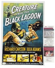 Ricou Browning & Ginger Stanley signed 12x18 Poster The Gill Man Kay Lawrence Cr