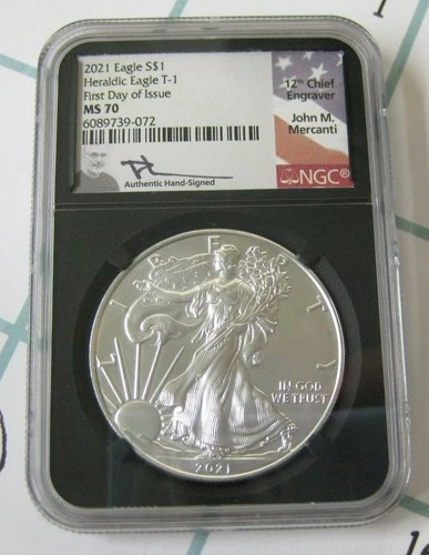 Photo of a 2021 American Silver Eagle from an eBay listing that sold on Jul 21, 2026