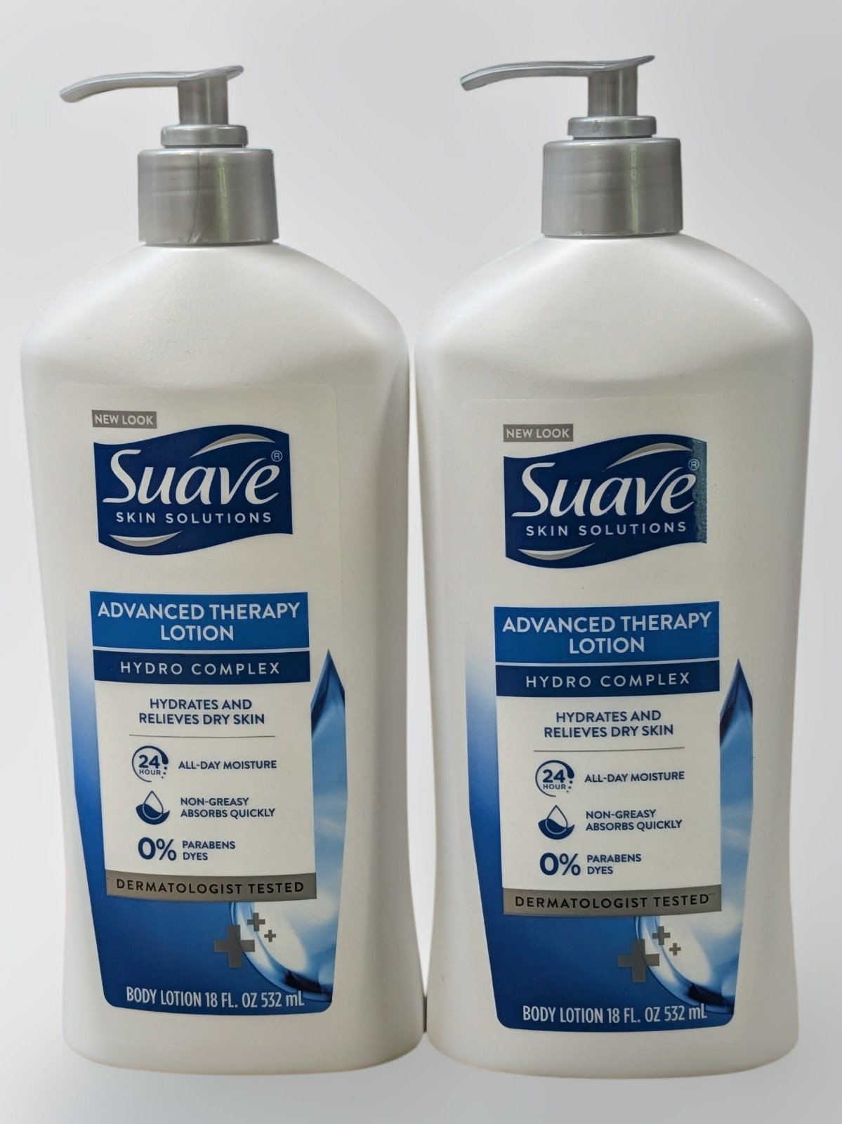 2 - Suave Skin Solutions Advanced Therapy Lotion, Hydro Complex - 18 Fl Oz Each