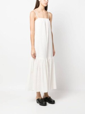 PEONY Designer Seashell Memories Tiered Midi Dress Cream XL RRP $440 BNWOT